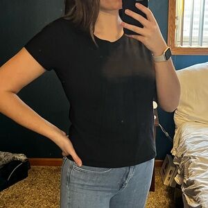 Plain Black Tee V-Neck